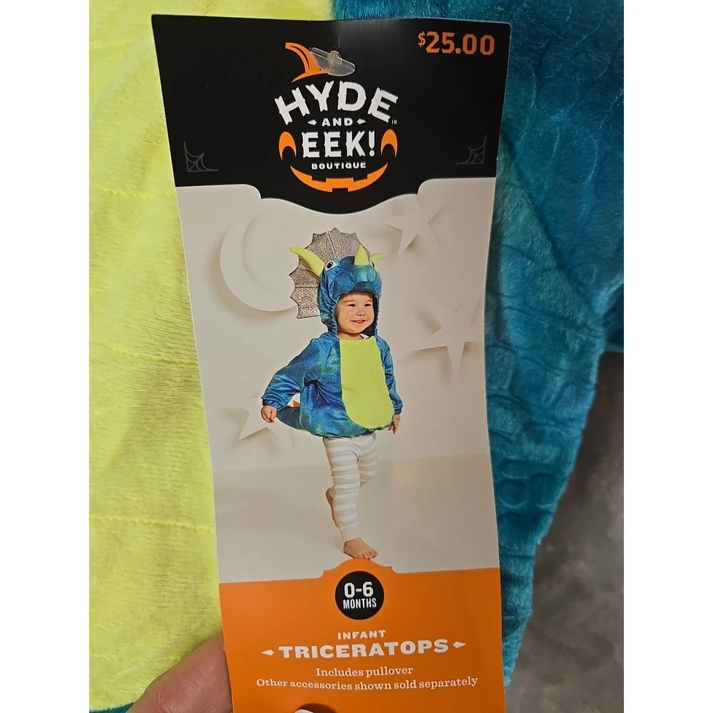 TRICERATOPS Dinosaur Halloween Costume Infant Size 0-6 mth